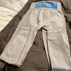 Gymshark flex high waisted leggings grey with blue. Like new pet/smoke free home